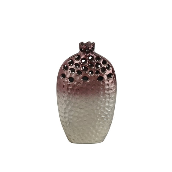 Aspen Creative 17004-11, 2 Tone Aluminum Solid Vase, Centerpiece Home Decor For Living Room Decor, Bedroom Decor, Decorative Vase, 2" L x 7" W x 12-1/4" H