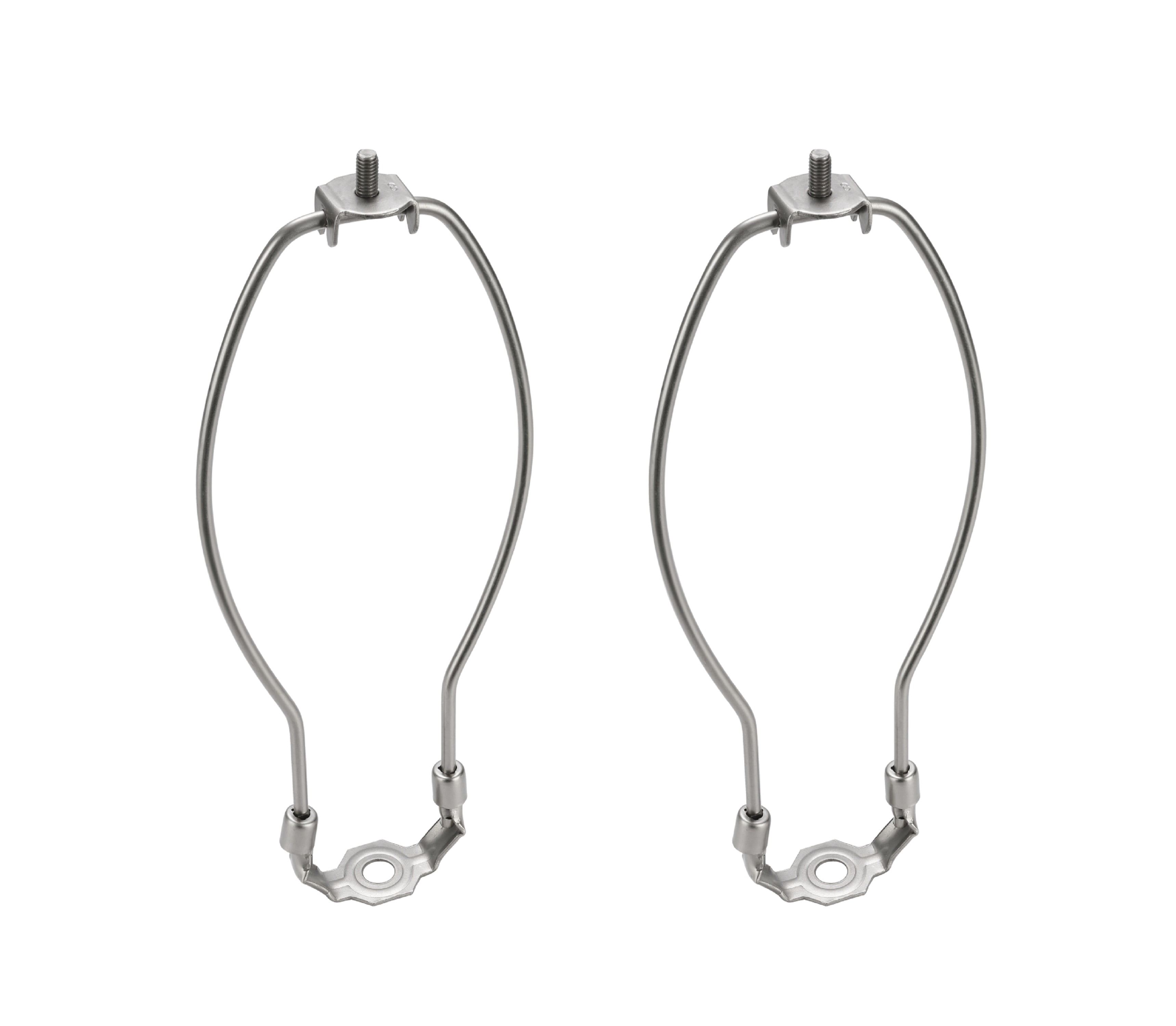 Satin Nickel 8.5" Lamp Harp with Saddle, 2 Pack