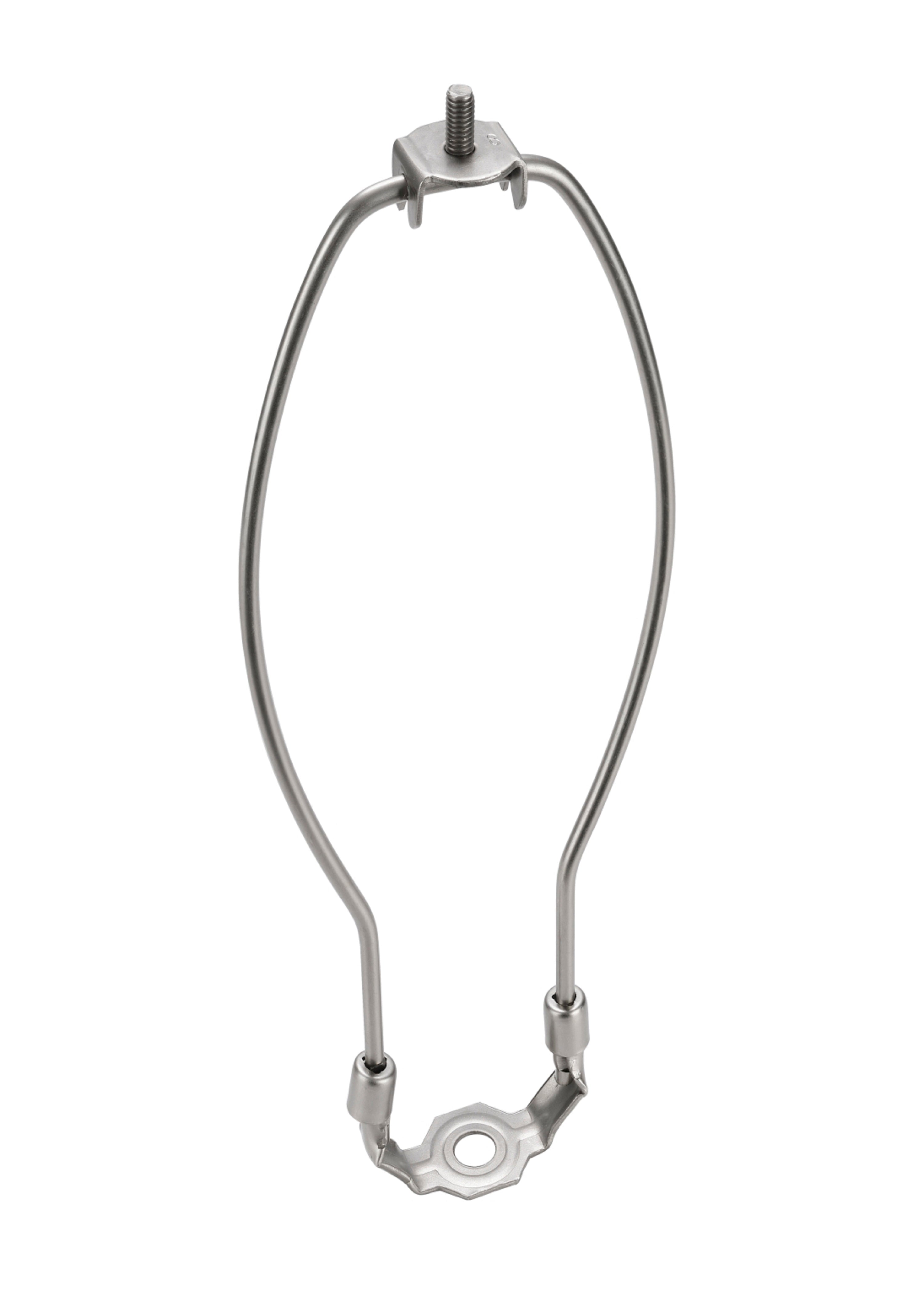 12" Satin Nickel Detachable Lamp Harp with Saddle