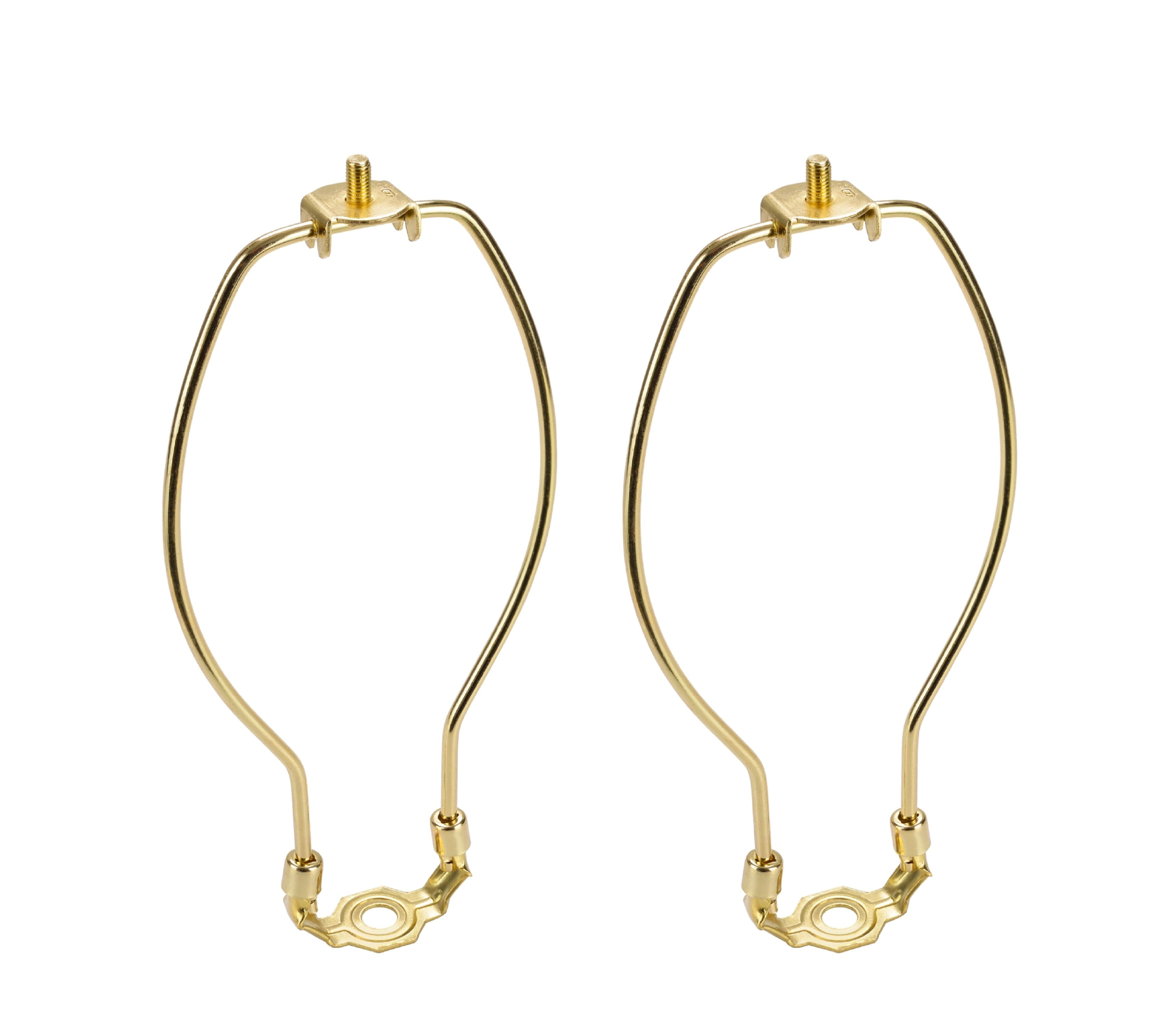 Polished Brass 7" Lamp Harp with Saddle, Set of 2