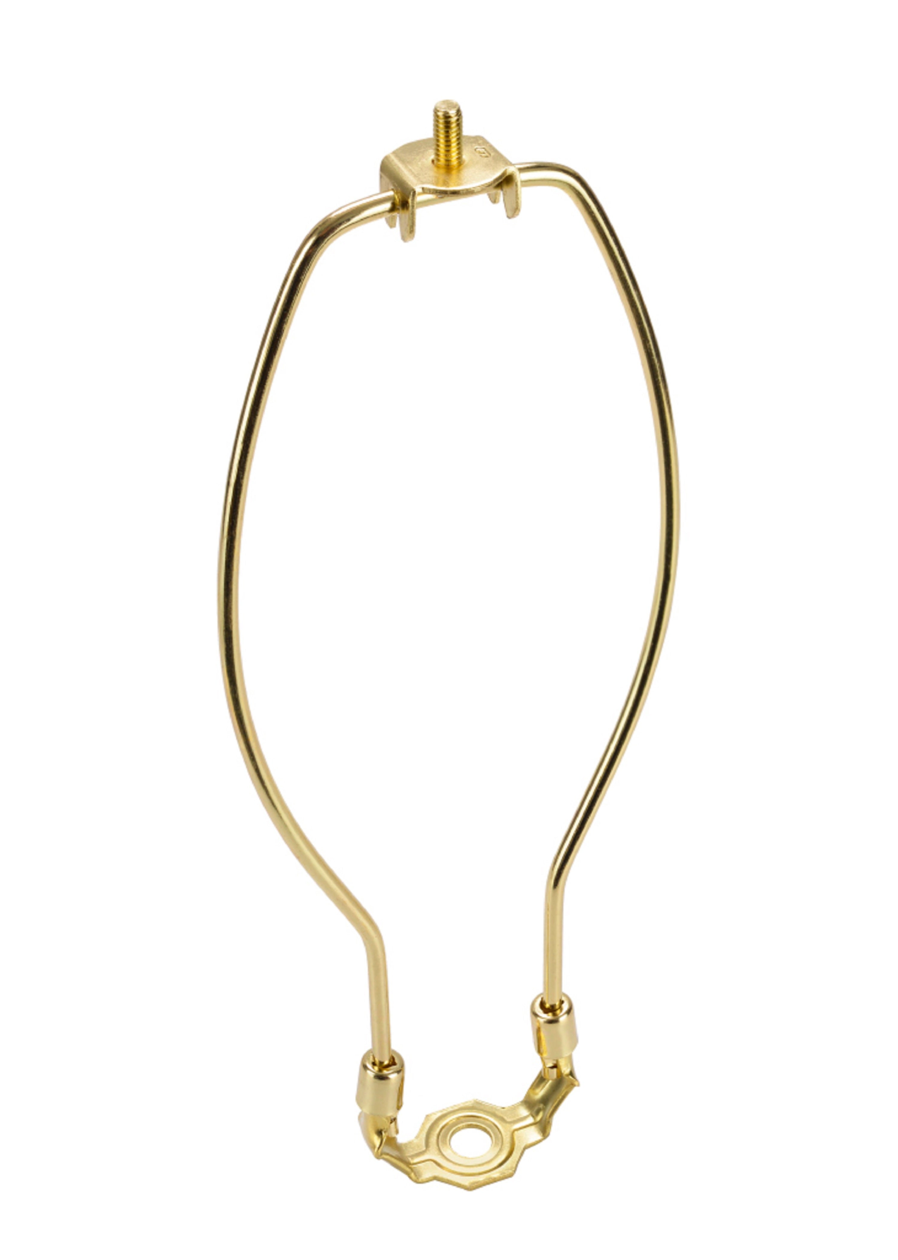 Polished Brass Heavy Duty Lamp Harp with Saddle