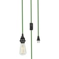 thumbnail image 1 of Aspen Creative 21027-21, One-Light Plug-In Vintage Style Hanging Socket Pendant Fixture with Black Socket and 15 feet of Apple Green Textile Cord and Rocker Switch, 1 of 2