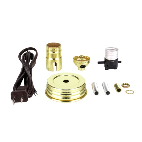 Aspen Creative 21028 Mason Jar Lamp Kit in Brass