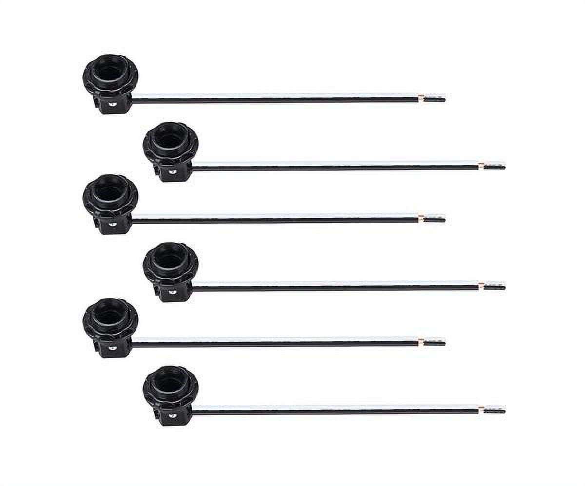 Black Steel Candelabra Base Socket Kit with Leads (6-Pack)
