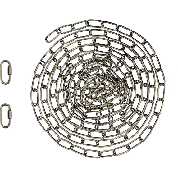 Aspen Creative 21117-51, 17 Feet Heavy Duty Chain & Quick Link Connector in Antique Brass, 9 Gauge