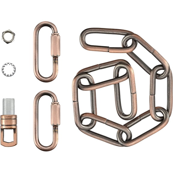 Aspen Creative 21119-01,Steel 1 Feet Heavy Duty Chain & Quick Link Connector for Hanging Up Maximum Weight 120 Pounds-Lighting Fixture/Swag Light/Plant in Bronze.6 Gauge.