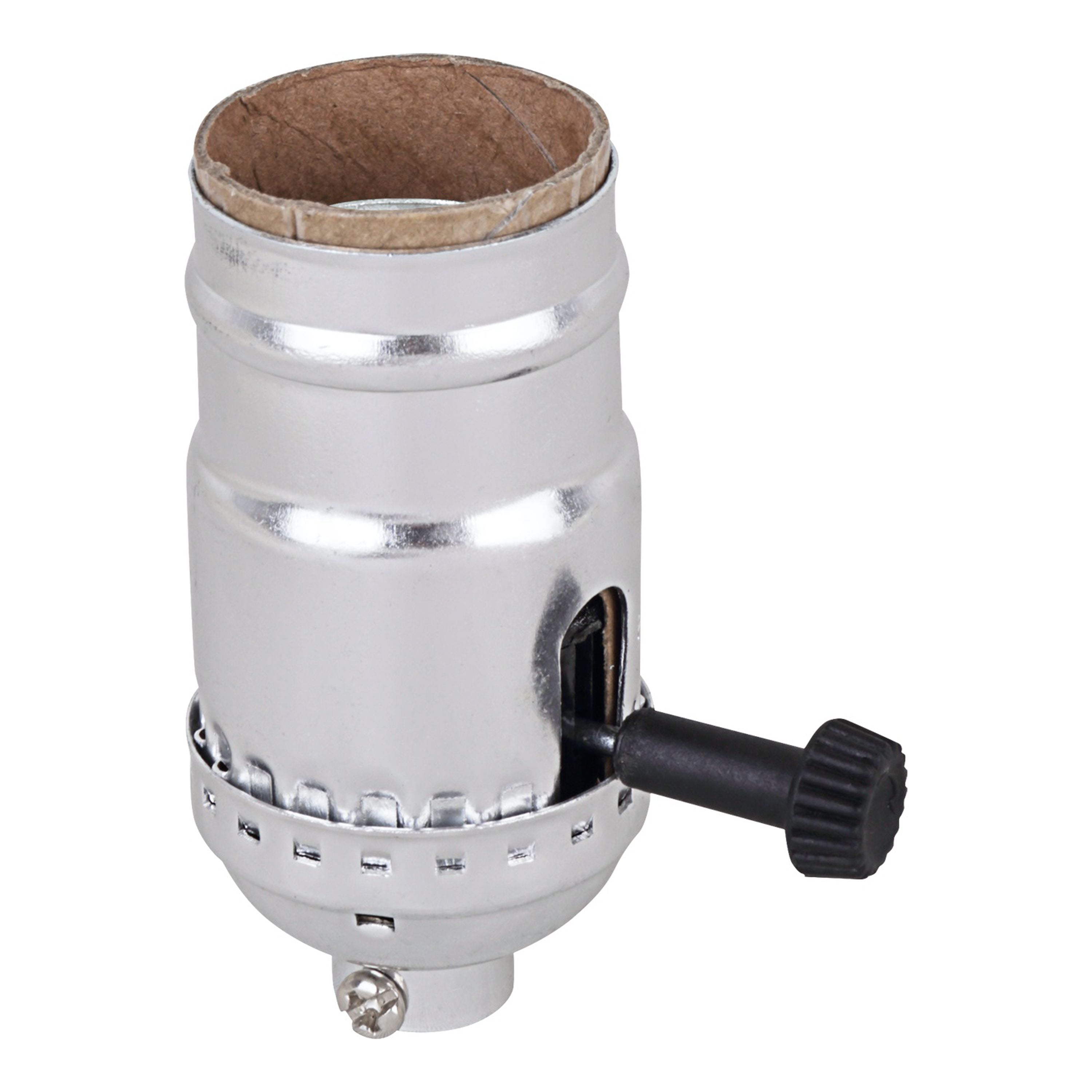 Chrome 3-Way Lamp Socket with Turn Knob Switch