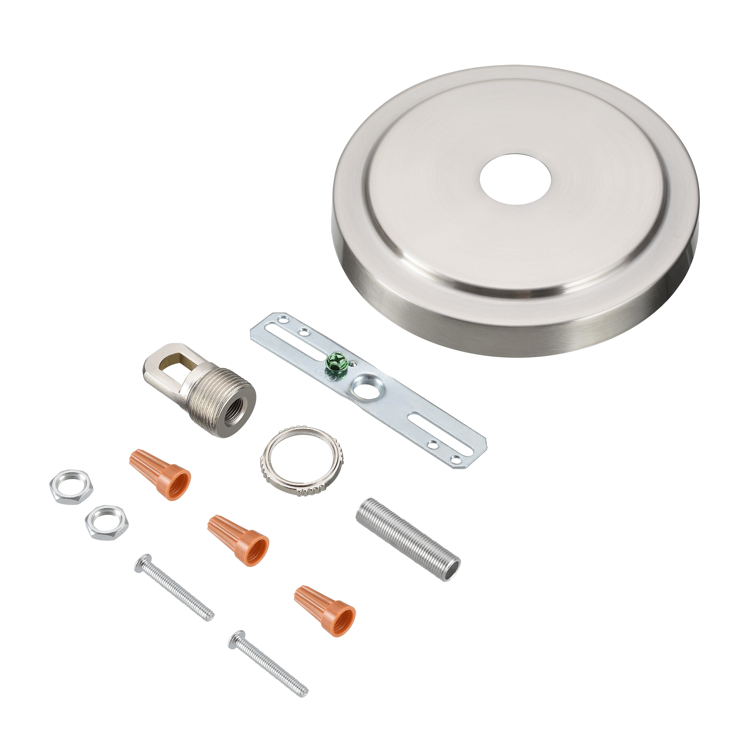 Aspen Creative 21508-31, Brushed Nickel Transitional Chandelier Fixture Canopy Kit, 5-1/2" Diameter with Collar Loop, 1" Center Hole