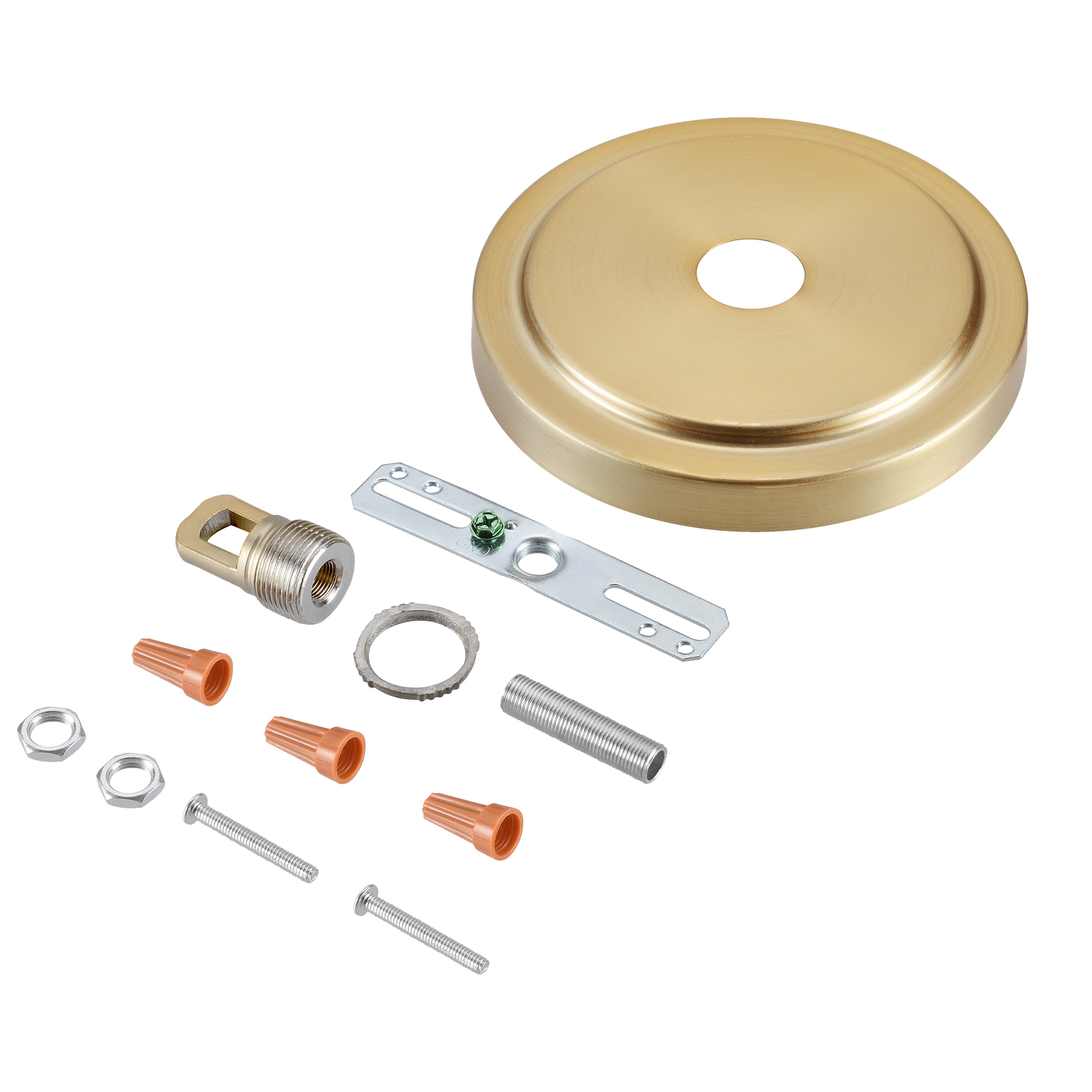 Warm Brass Round Chandelier Fixture Canopy Kit