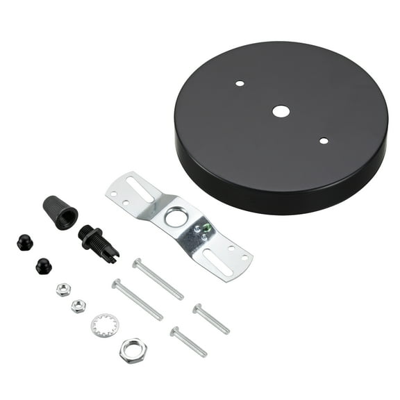 Aspen Creative 21512-11, Contemporary Fixture Canopy Kit, 5-1/8" Diameter, Matte Black, 1 Pack