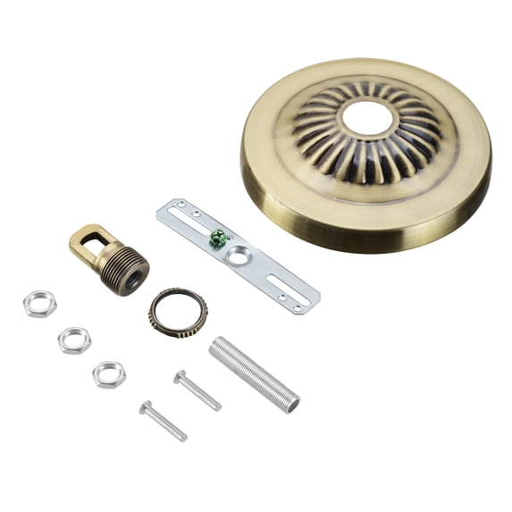 Aspen Creative 21516-21 Transitional Fixture Canopy Kit, 4-3/4 Diameter with Collar Loop, 1" Center Hole, Antique Brass, 1 Sets/Pack
