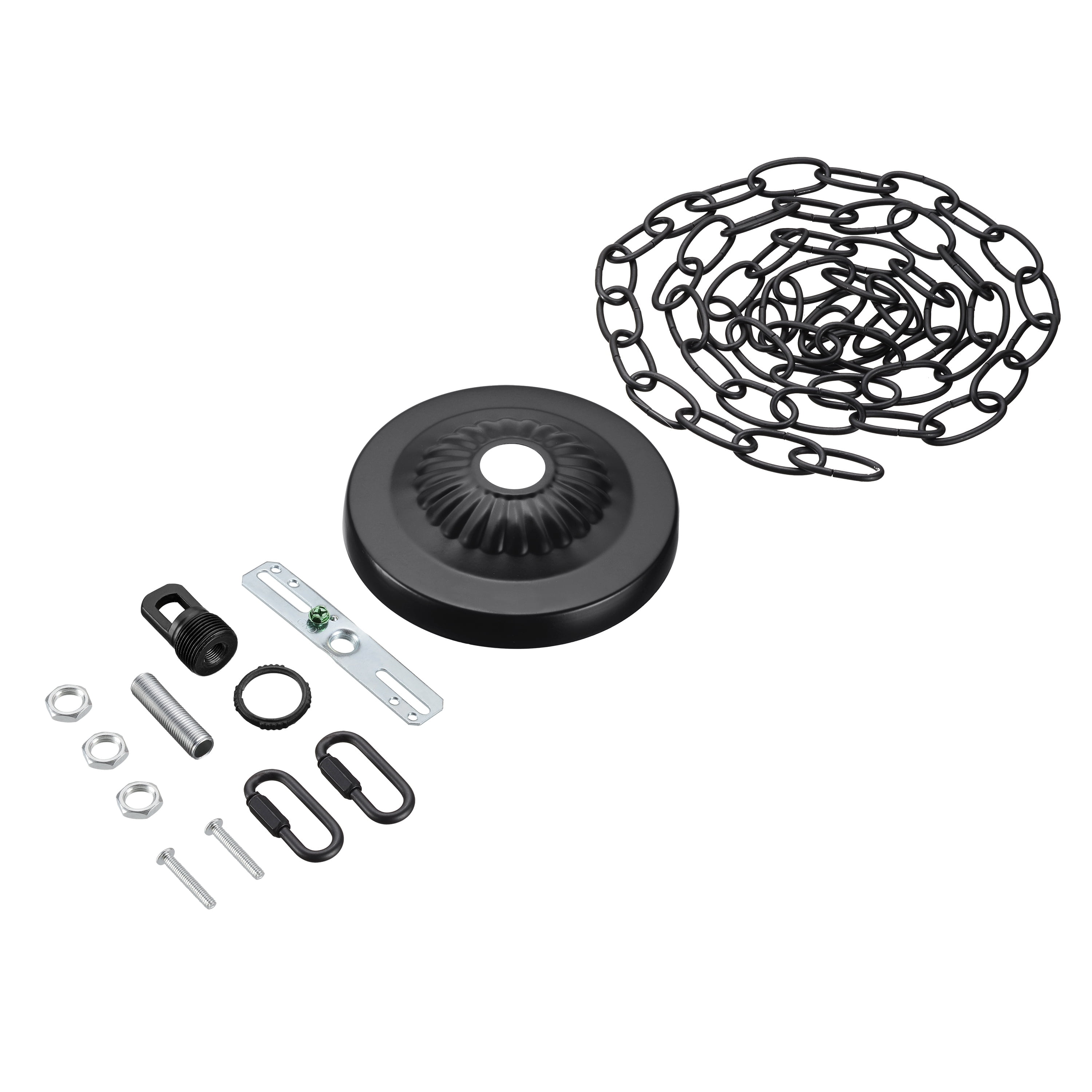 Matte Black 4-3/4" Chandelier Fixture Canopy Kit with Chain