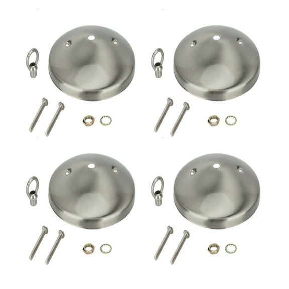Aspen Creative 21523-14 Modern Light Fixture Canopy Kit, 5" Diameter with Collar Loop, 7/16" Center Hole, Brushed Nickel, 4 Pack