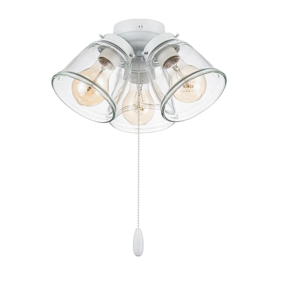 Aspen Creative 22013-2, Three-Light Ceiling Fan Light Kit with Pull Chain, Matte