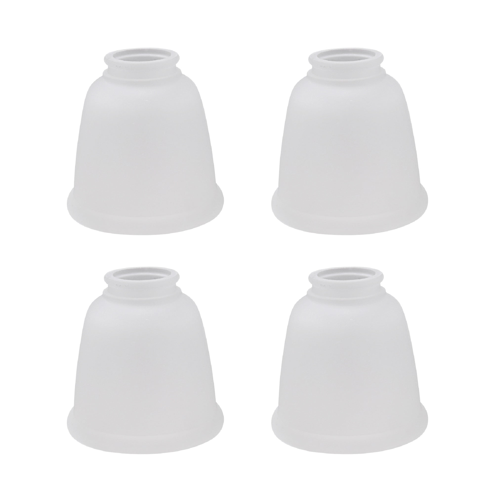 White Frosted Glass Bell Shaped Replacement Shades, 4-Pack
