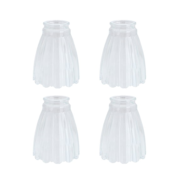 Aspen Creative 23056-4 Clear Transitional Style Replacement Glass Shade, 2-1/4" Fitter Size, 4-7/8" high x 3-7/8" diameter, 4 Pack