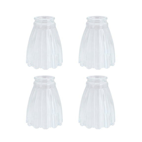 Aspen Creative 23056-4 Clear Transitional Style Replacement Glass Shade, 2-1/4" Fitter Size, 4-7/8" high x 3-7/8" diameter, 4 Pack
