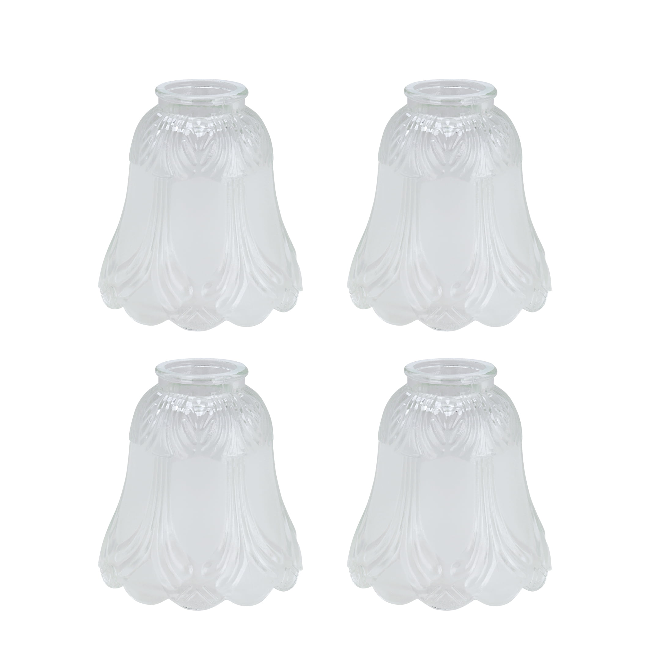 Clear and Frosted Glass Ceiling Fan Replacement Shades, 5" Height, 4-Pack