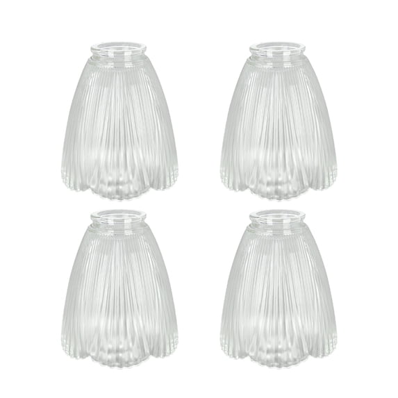 Aspen Creative 23061-4 Clear Transitional Style Replacement Glass Shade, 2-1/8" Fitter Size, 5-1/4" high x 4-7/8" diameter, 4 Pack