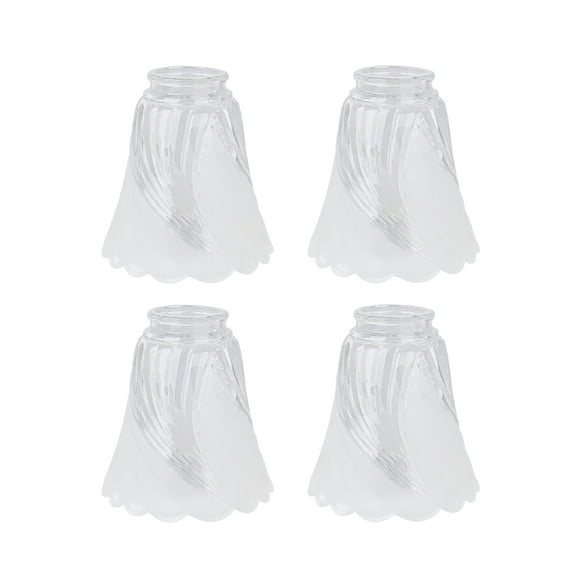 Aspen Creative 23063-4 Clear & Frosted Transitional Style Replacement Glass Shade, 2-1/4" Fitter Size, 4-7/8" high x 4-3/4" diameter, 4 Pack