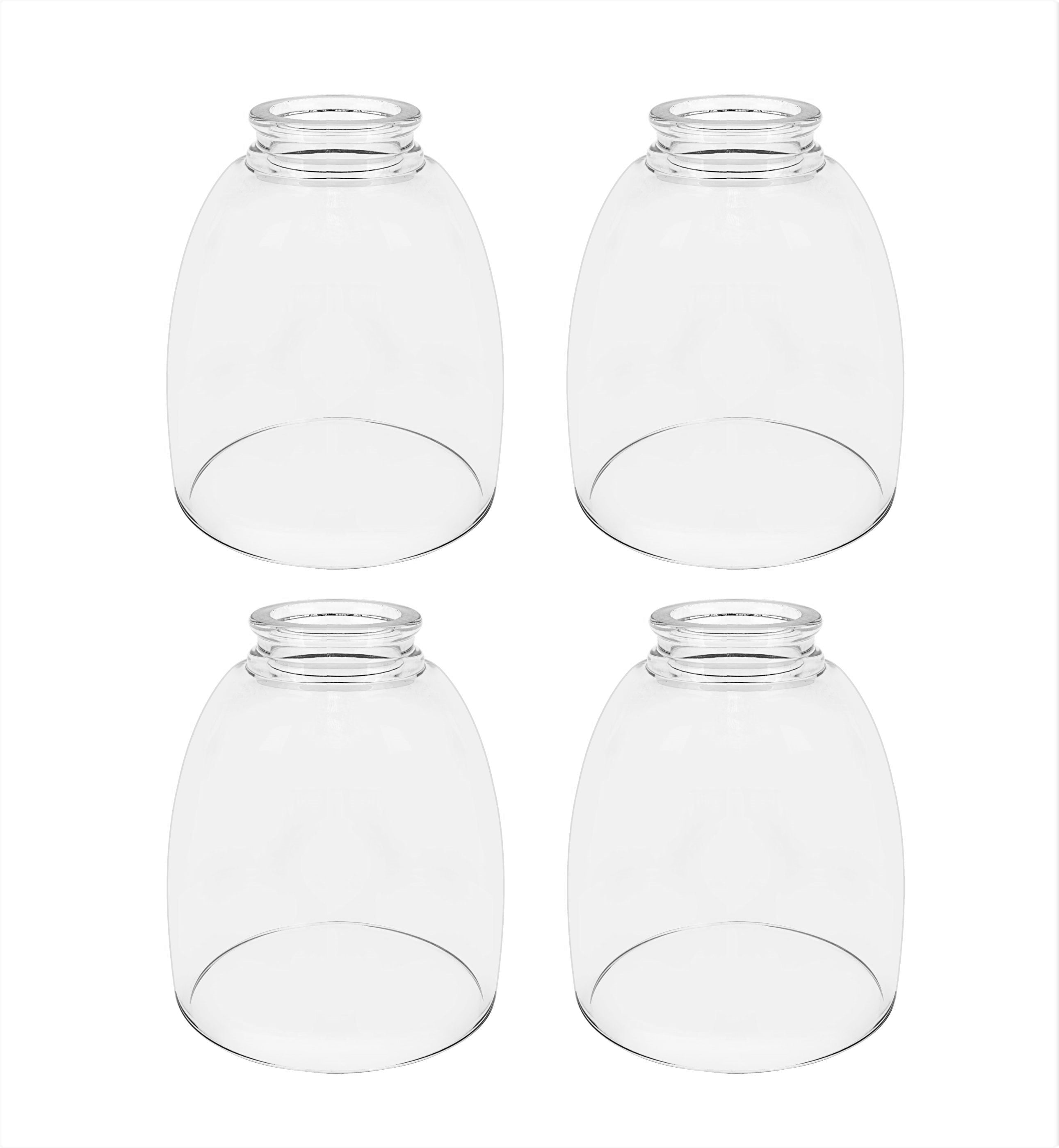 Clear Glass Bell Replacement Shades, 5.5" Height, 4 Pack
