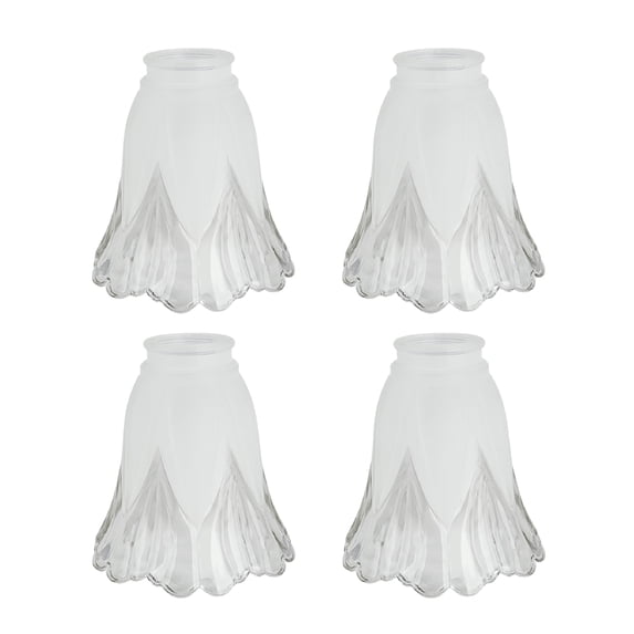 Aspen Creative 23077-4 Clear & Frosted Transitional Style Replacement Glass Shade, 2-1/8" Fitter Size, 5-1/4" high x 5-1/8" diameter, 4 Pack
