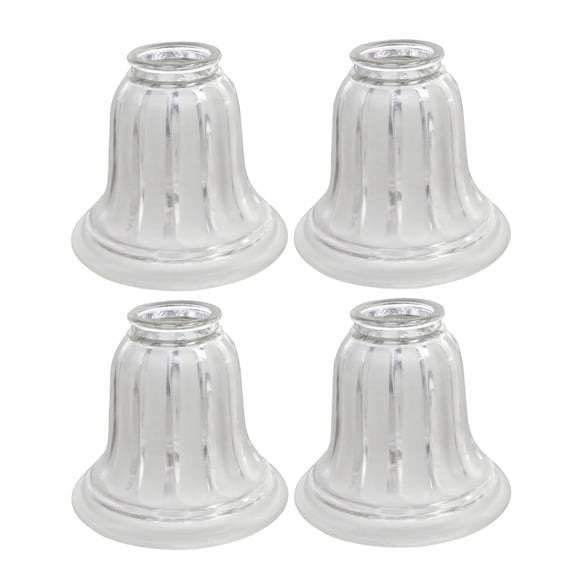 Aspen Creative 23082-4, Clear & Sandblasted Replacement Glass Shade, 2-1/8" Fitter, 5-1/2" D x 4-3/4" H, 4 Pack