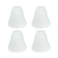 thumbnail image 1 of Aspen Creative 23087-4 Transitional Style Replacement Bell Shaped Frosted Ribbed Glass Shade, 2 1/8" Fitter Size, 4 1/2" high x 4 7/8" diameter, 4 Pack, 1 of 6