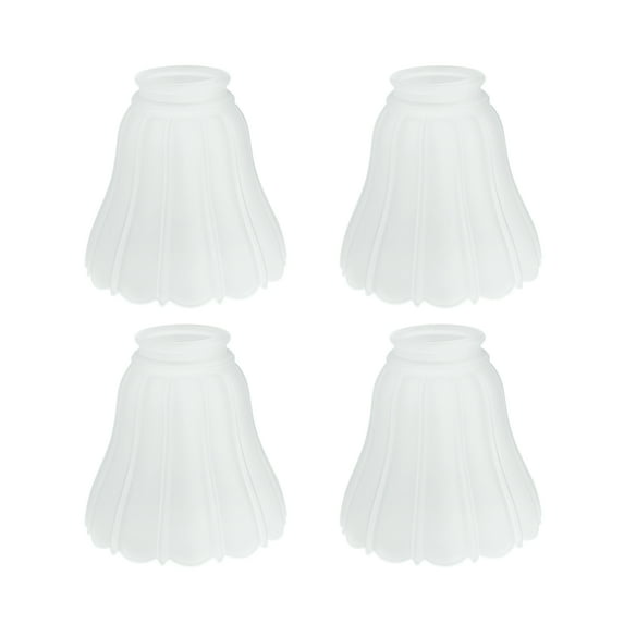 Aspen Creative 23087-4 Transitional Style Replacement Bell Shaped Frosted Ribbed Glass Shade, 2 1/8" Fitter Size, 4 1/2" high x 4 7/8" diameter, 4 Pack