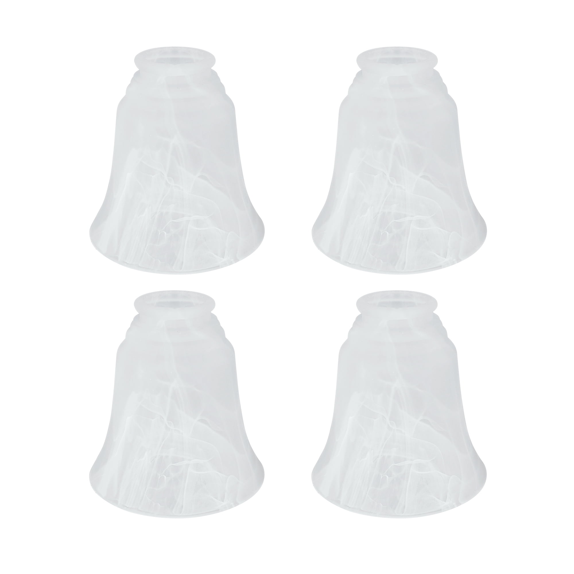 Transitional White Alabaster Bell Shaped Glass Shade Set