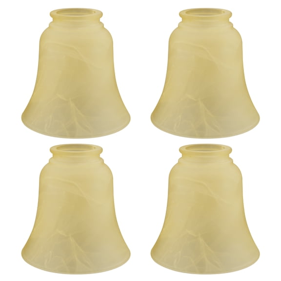 Aspen Creative 23109-4 Transitional Style Replacement Bell Shaped Antique Glass Shade, 2-1/8" Fitter Size, 4-1/4" high x 4-5/8" diameter, 4 Pack