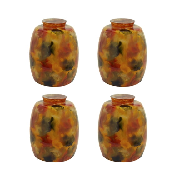 Aspen Creative 23110-4 Transitional Style Replacement Art Glass Shade, 2-1/8" Fitter Size, 5-1/4" high x 3-7/8" diameter, 4 Pack