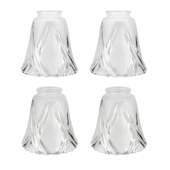 Aspen Creative 23124-4, Frosted & Clear Replacement Glass Shade, 2-1/8"Fitter, 5"D x 5-1/4"H, 4 Pack
