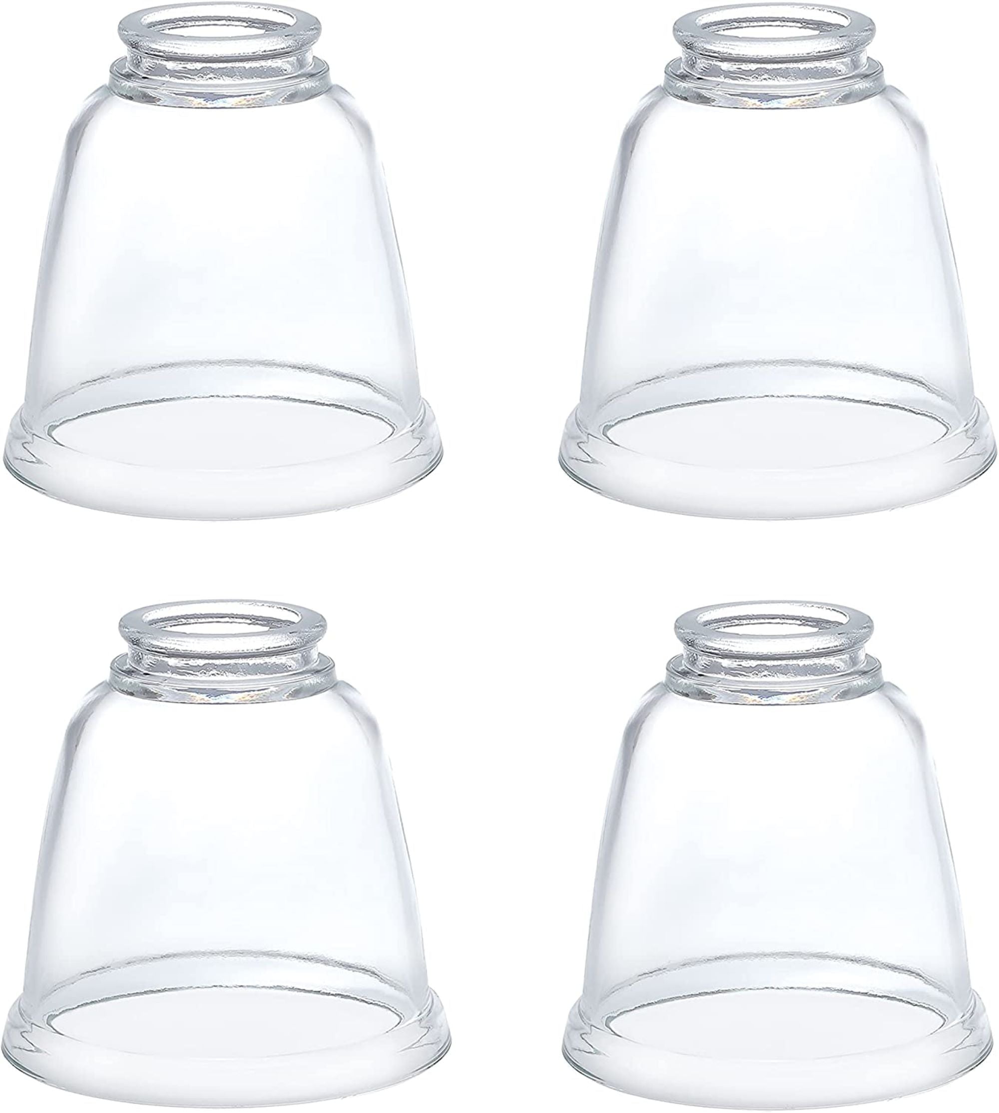 Clear Glass Bell Ceiling Fan Replacement Shades, 4-Pack