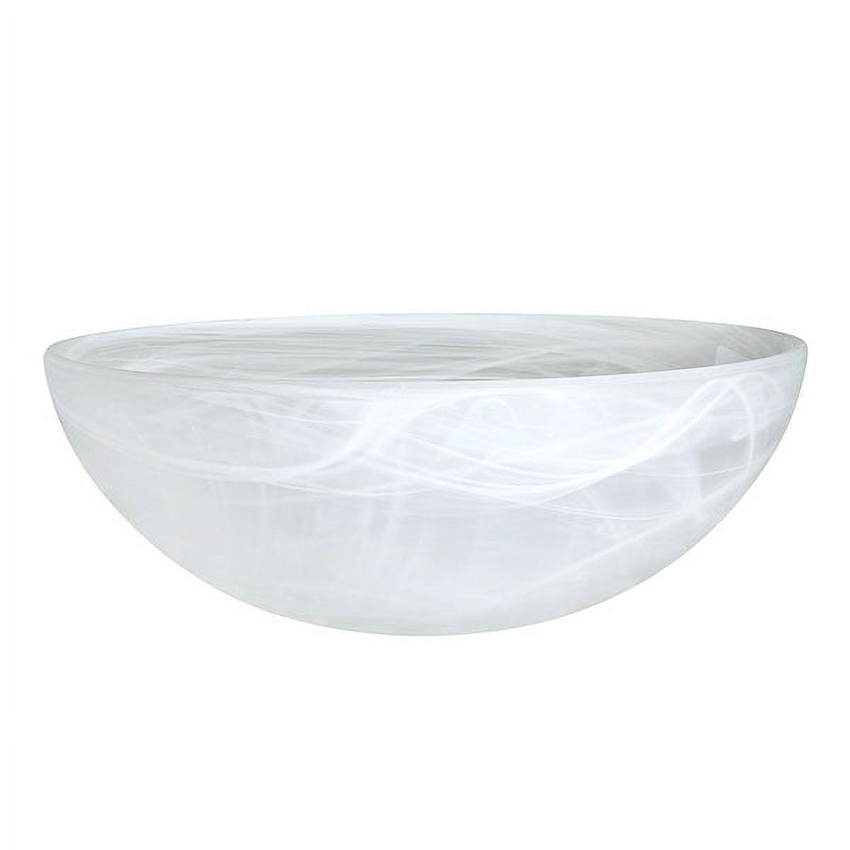 Etched Alabaster White Glass Bowl Shade, 13.5" Diameter
