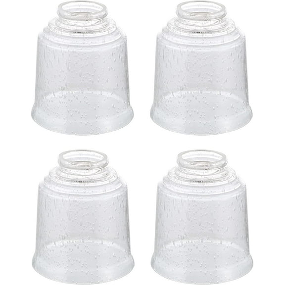 Aspen Creative 23158-4, Clear & Seeded Glass Shade, 2-1/8" Fitter, 4-1/2" D x 4-7/8" H, 4 Pack