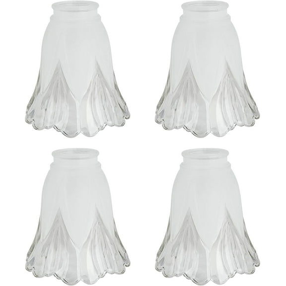 Aspen Creative 23160-4 Transitional Clear & Sandblasted Ceiling Fan Replacement Glass Shade.2-1/8"Fitter,5-1/4"Diameter x 5-1/8"Height.4 Pack