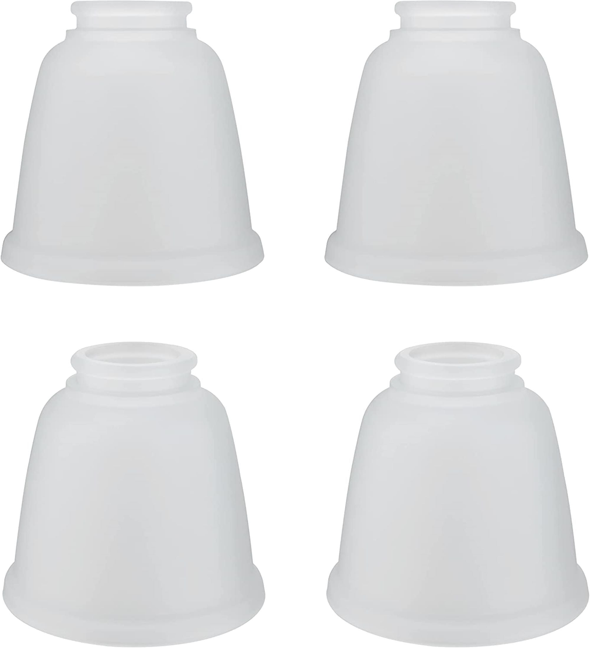 Transitional Frosted Glass Bell Ceiling Fan Replacement Shade Set