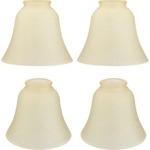 Aspen Creative 23171-4 Transitional Amber Ceiling Fan Replacement Glass Shade.2-1/8"Fitter,5-1/2"Diameter x 4-3/4"Height.4 Pack