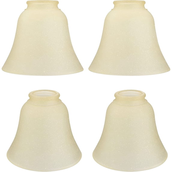 Aspen Creative 23171-4 Transitional Amber Ceiling Fan Replacement Glass Shade.2-1/8"Fitter,5-1/2"Diameter x 4-3/4"Height.4 Pack