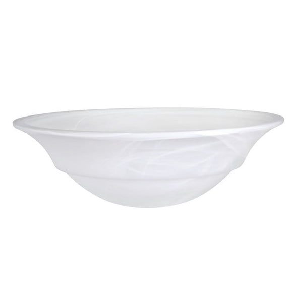 Aspen Creative 23502-01, Etched Alabaster Traditional Glass Shade for Medium Base Socket Torchiere Lamp, Swag Lamp and Pendant,15" Diameter x 5" Height.