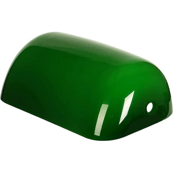 Aspen Creative 23601-21, Replacement Cased Opal Glass Shade For Bankers & Pharmacy Lamps, 8-3/4"L x 5-1/4"W x 3-1/8"H, GREEN
