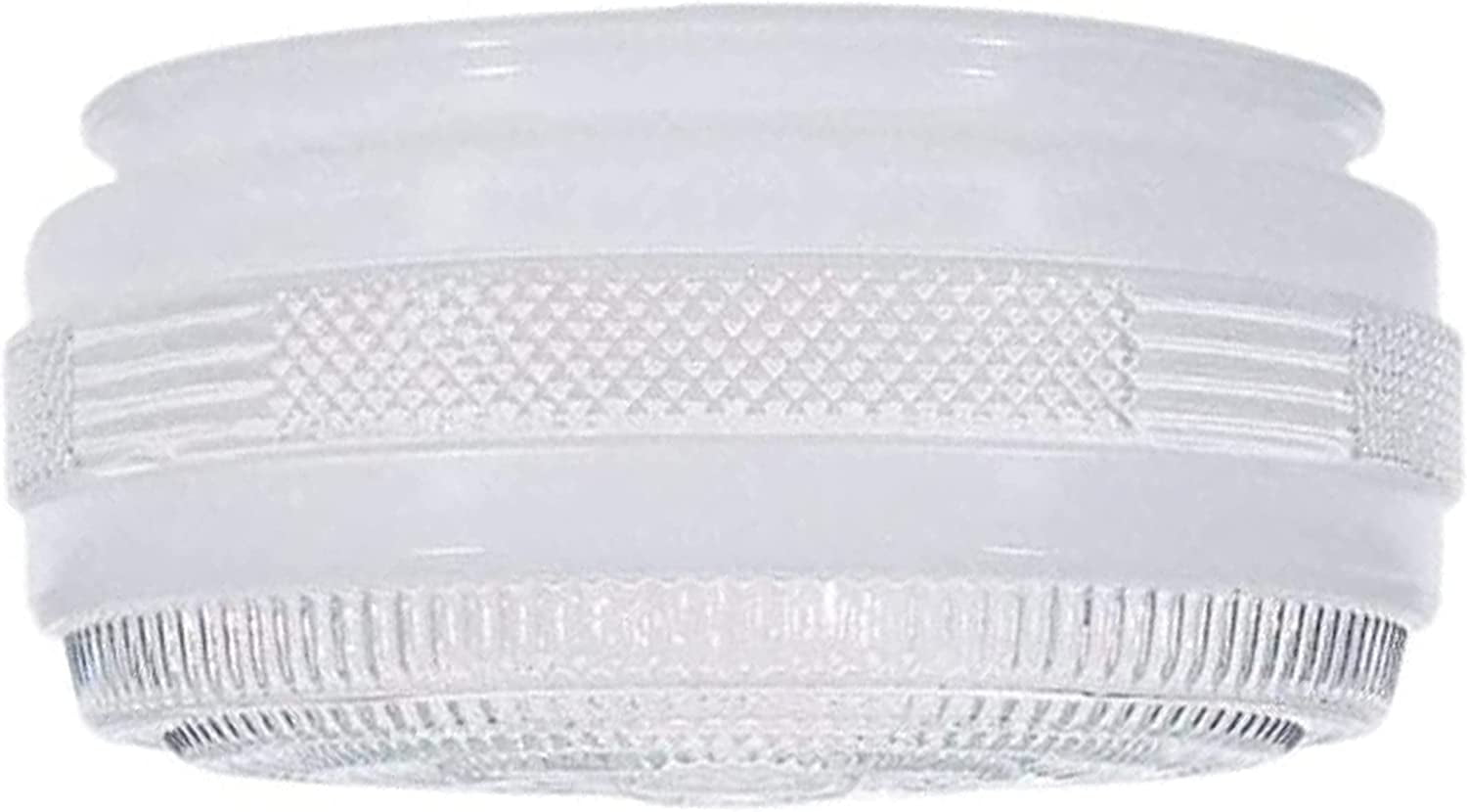 Clear and White Glass Drum Ceiling Fixture Shade