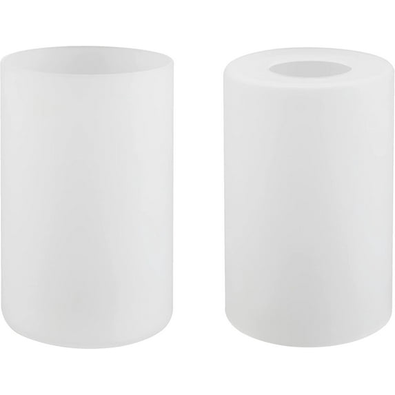 Aspen Creative 23613-02,Frosted Cylinder Glass Shade.3-1/2"Dia x 5-1/2"H / Center Hole:42mm.Set of 2.
