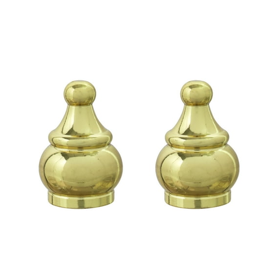 Aspen Creative 24017-12, Steel Lamp Finial in Brass Plated Finish, 1 1/2" Height, 2 Pack