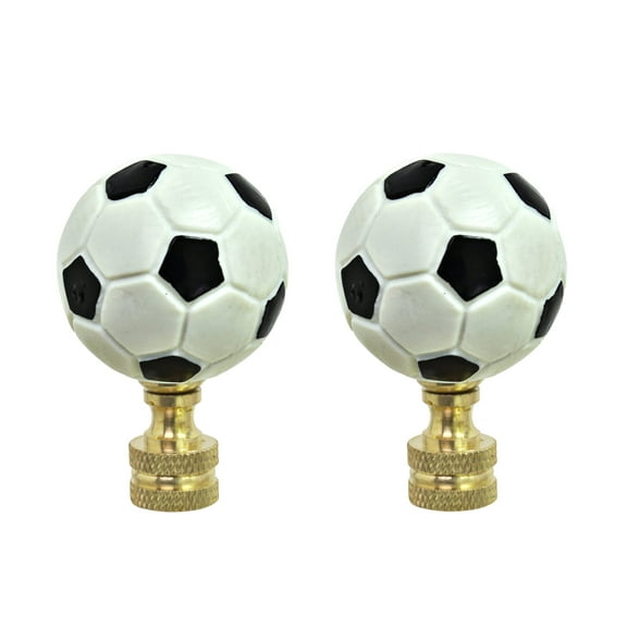 Aspen Creative 24022-12, Plastic Soccer Ball Finial with Solid Brass Finish, 1 3/4" Tall, 2 Pack