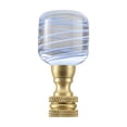 thumbnail image 1 of Aspen Creative 24026-31, Clear with Blue Grain Glass Lamp Finial in Copper, 2" Tall, 1 of 7