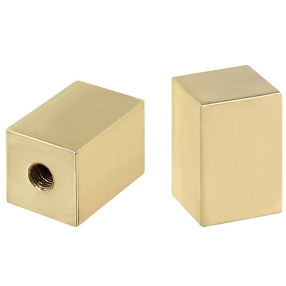 Aspen Creative 24031-12, Rectangular Cube Finial for Lamp Shade, Steel in Brass Plated Finish, 1-1/4" Height (2 Pack)