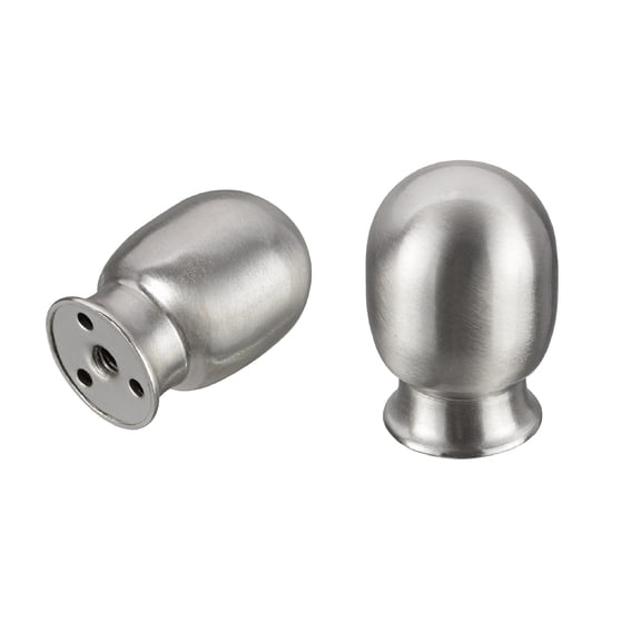 Aspen Creative 24032-22, Egg Shaped Finial for Lamp Shade, Steel in Brushed Nickel Finish, 1-7/8" Height (2 Pack)