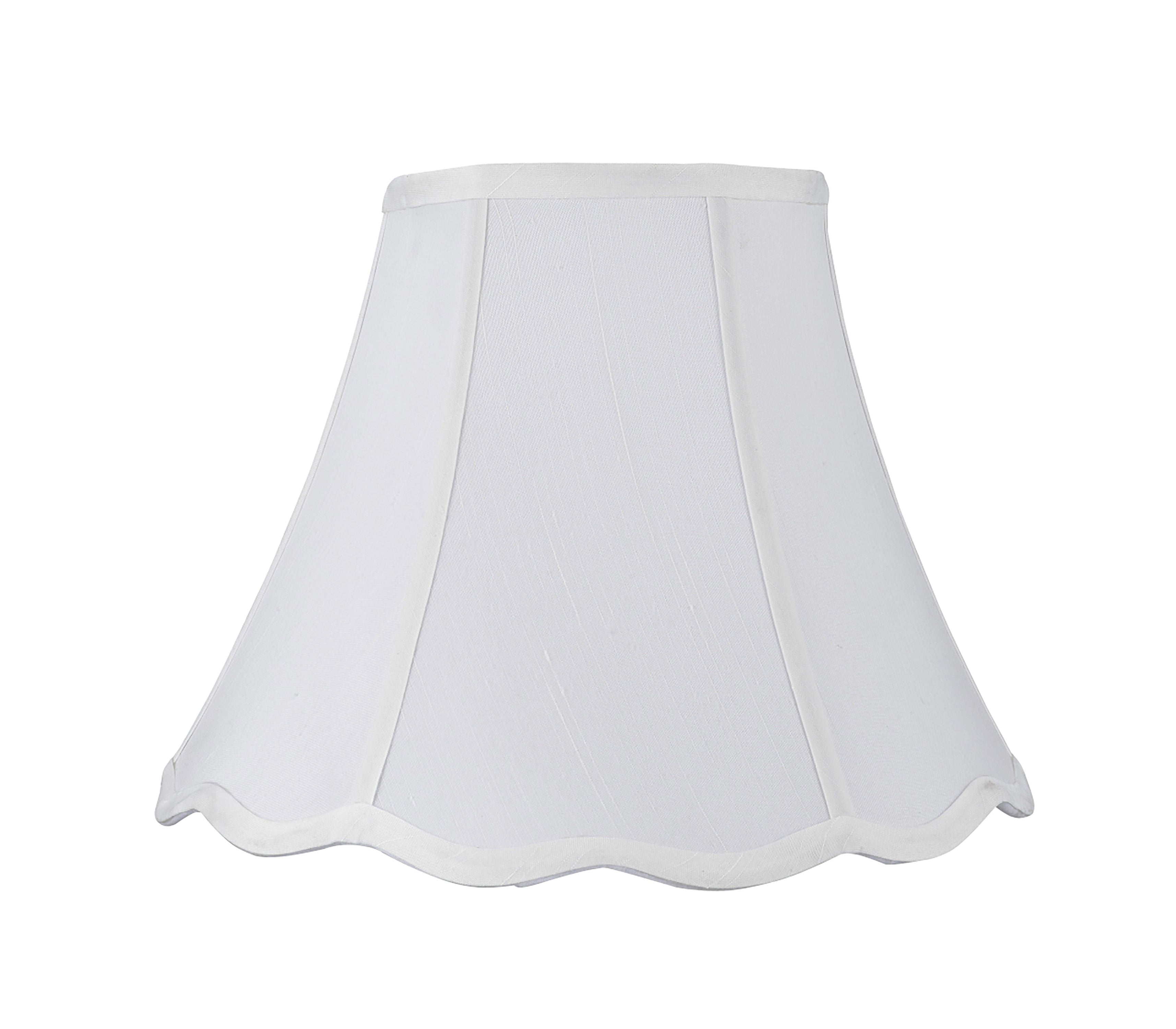 Aspen Creative 30037 Transitional Hexagon Scallop Bell Shape Spider Construction Lamp Shade in White, 12" wide (6" x 12" x 9 1/2")